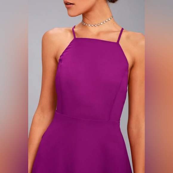 Letter of Love Magenta Backless Skater Dress - Picture 4 of 7